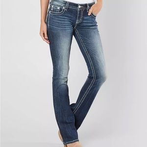 Miss Me Whip Stitch Signature Boot embellished jean